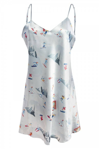 DK-HK Christmas Satynowa halka, wąskie ramiączko DKaren - błękit 015