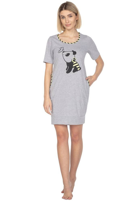 125 Koszula damska krótki rękaw Regina szary