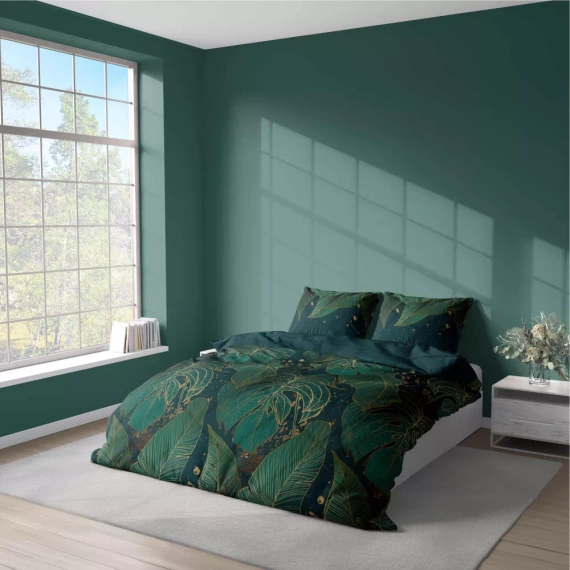 4978 B Pościel z mikrofibry liście Detexpol zielony