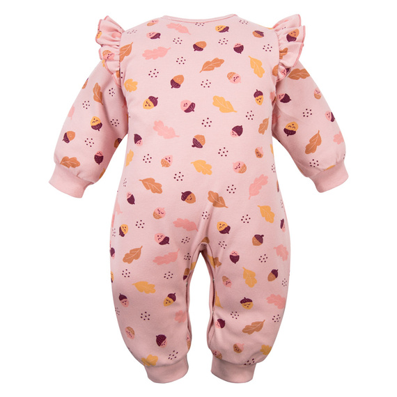 Fluffy Tails Pajac niemowlęcy Eevi różowy – bawełna, bez stópek, na napy