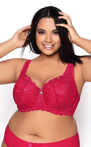 M-053/22 Carmela  Biustonosz Usztywniany Big  Mat rubinowy czerwony