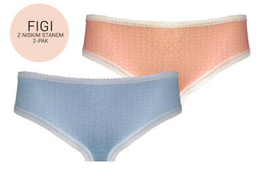 VF-2 Figi damskie z niskim stanem 2-pak Vena niebieski/łososiowy