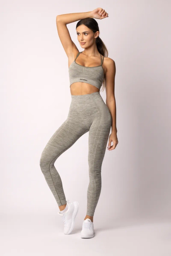 Melange legginsy damskie Spaio khaki