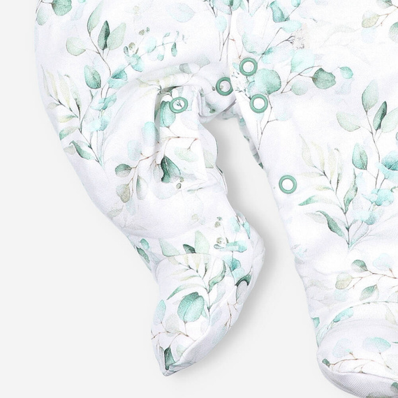 ABN-3480/GAŁ Aromatyczne listki Pajacyk z bawełny organicznej Nini druk