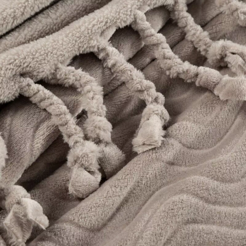 Emma Koc narzuta z frędzlami Eurofirany beżowy