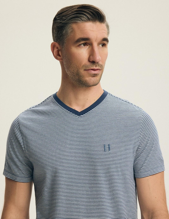 Henderson 44611 Poke piżama męska bawełna krótki rękaw komfort niebieska