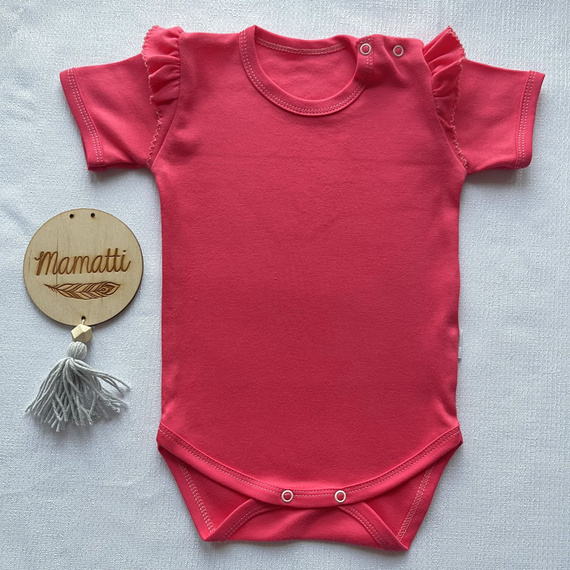 BK14323 Body z krótkim rękawem Mamatti - koralowy 