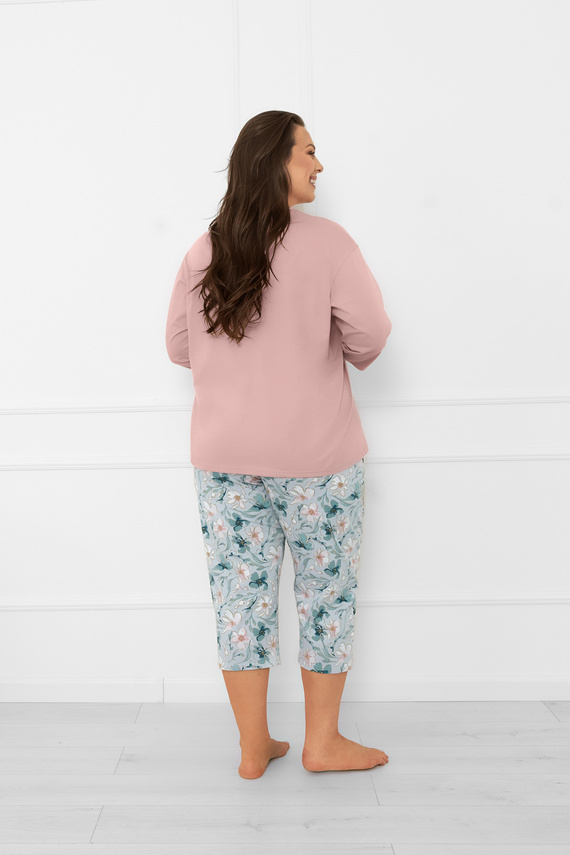 Piżama damska Perlis – 3/4 rękaw i spodnie, bawełna Italian Fashion  