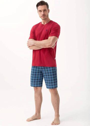 803 Piżama męska Luna -  bordowy