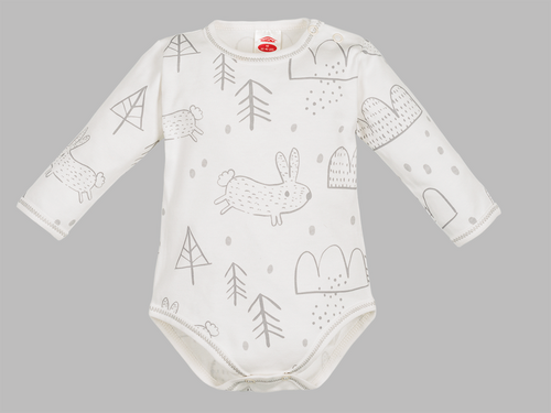 03202DR Body z długim rękawem "ORGANIC FOREST" Makoma druk