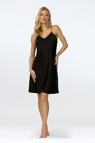 Amina Halka satynowa koszulka damska DKaren - czarny