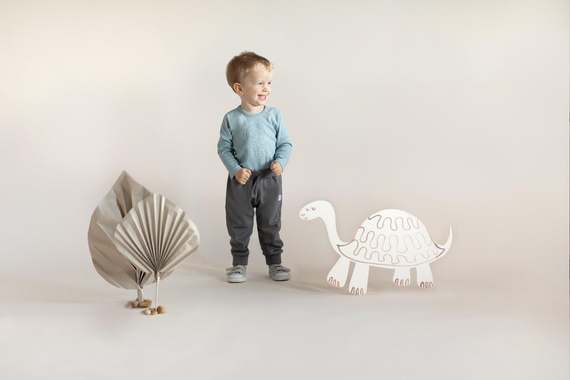 Slow Life Body z długim rękawem Pinokio - niebieski