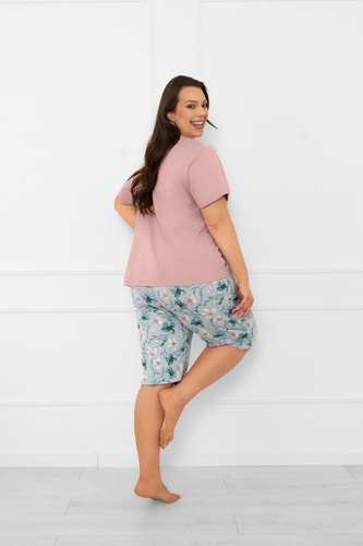 Piżama damska Perlis – krótki rękaw, krótkie spodnie, bawełna Italian Fashion  