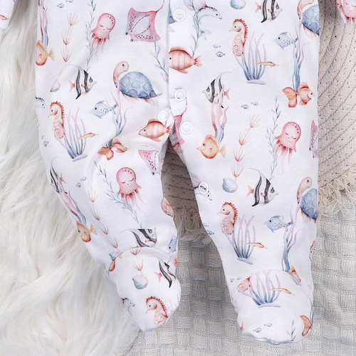 ABN-5479 Underwater World Pajacyk niemowlęcy Nini – bawełna organiczna, wygodne napy