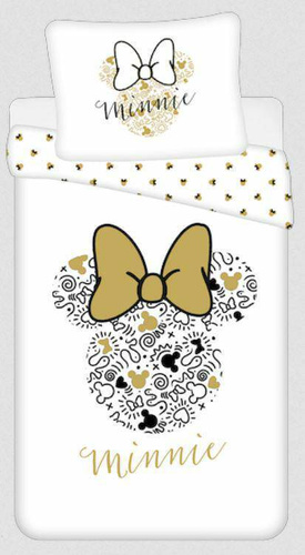 8339 Pościel bawełniana Minnie Gold Mini Myszka Jerry Fabrics