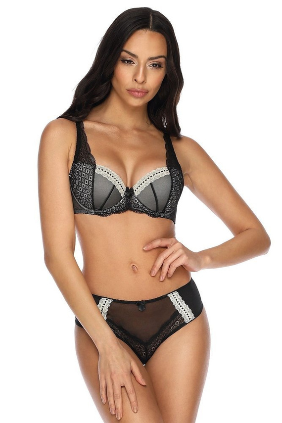 F-3339/5 Tess Figi damskie Mat- czarny-mleko