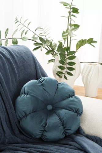 Flower 41 Poduszka dekoracyjna kwiatek Eurofirany niebieski