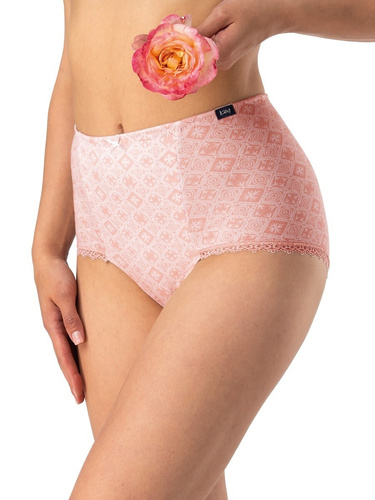 Figi damskie bawełniane Key LPM 731 czarny-beżowy – 2 sztuki w pudełku, klasyczny krój