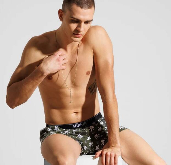 3MH-183 A'3 Bokserki męskie Atlantic - khaki-czarny