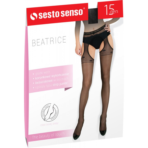 Beatrice Rajstopy imitujące pończochy Sesto Senso- czerwony