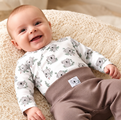 ABN-5201 Body kopertowe Nini Sweet Koala białe 100% bawełna organiczna