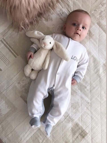 Pajac bawełniany "LOVE" Terjan - biały