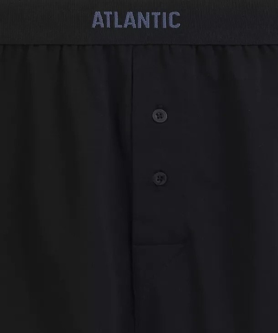 Bokserki męskie Atlantic 2MBX-0255 A2 2-pak czarny-denim– luźne, 100% bawełna