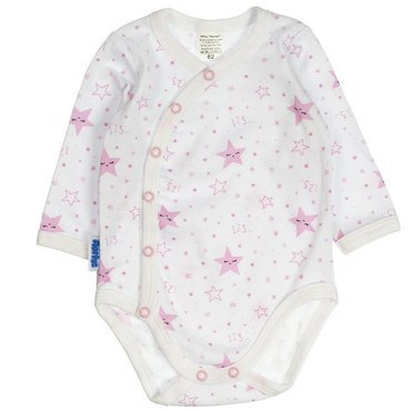 Śpiące Gwiazdki body kopertowe niemowlęce Martex różowy
