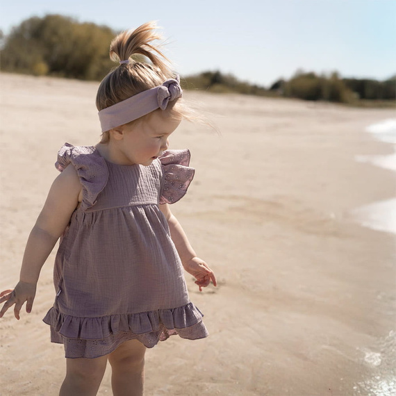 Botanic Sukienka muślinowa Eevi - wrzos