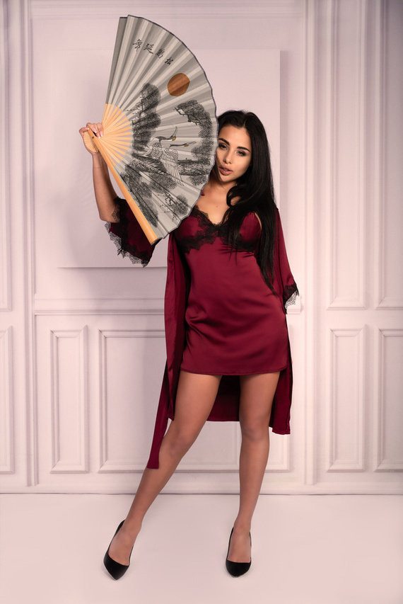 Aresmina LC 90564 Cherry Mahogany Collection Szlafrok damski LivCo Corsetti