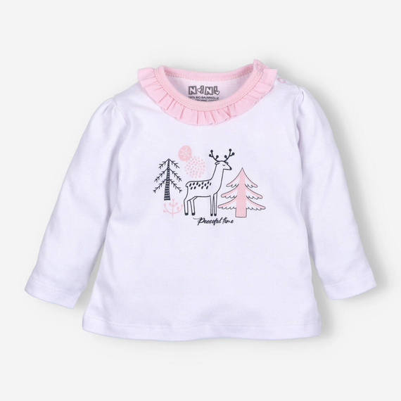 ABN-4454/BIA Jelonki Bluzka z bawełny organicznej Nini biały