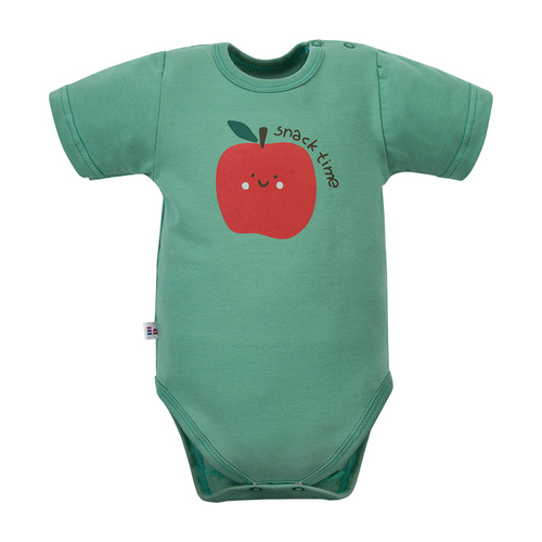 Body niemowlęce Eevi Snack Time krótki rękaw bawełna elastyczne-zielone