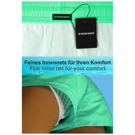 SZ2406 Szorty kąpielowe Sesto Senso miętowy