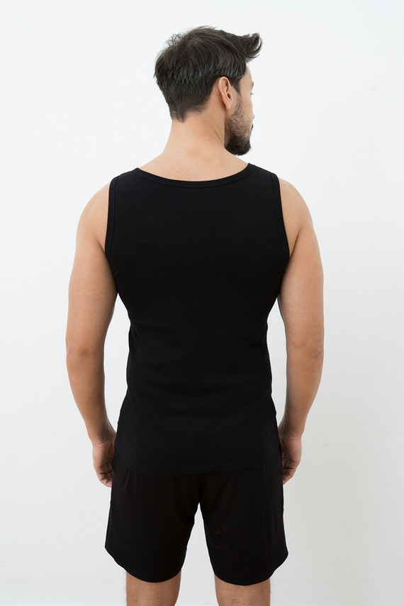 Paco Podkoszulek męski szerokie ramiączko Italian Fashion - czarny 