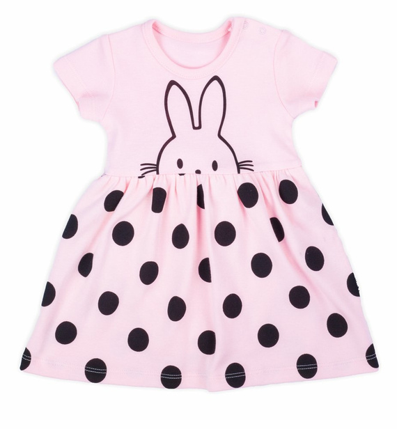 163399 Sukienka bawełniana "Bunny Groszki" Nicol - różowy
