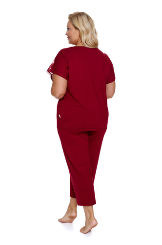 7259 Piżama Damska Plus Size Doctor Nap - burgundy red