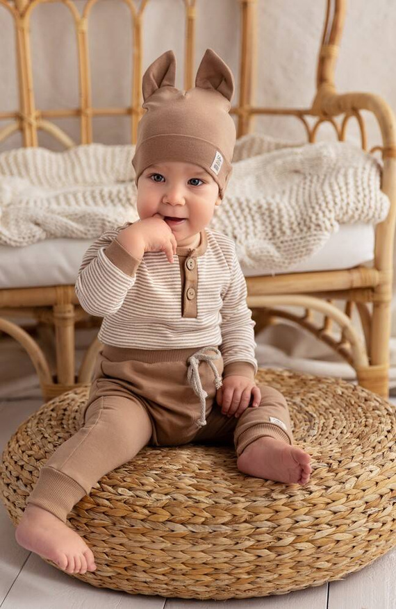 10244 "Giraffe" Spodnie niemowlęce dresowe Makoma