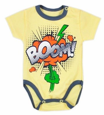 Body niemowlęce krótki rękaw BOOM Koala żółte