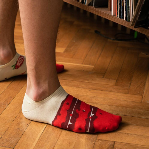 009 Skarpety Stopki Asymetryczne męskie More - 008 zielony jasny