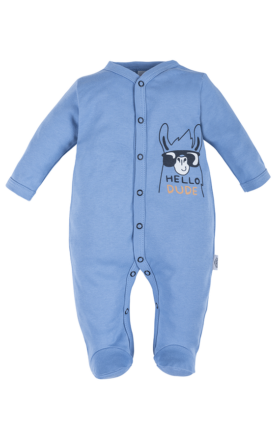 02227 "Hello Dude" Pajacyk niemowlęcy Makoma niebieski