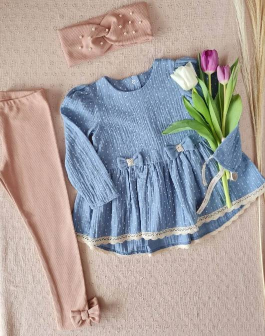 3431 Sophie Tunika z długim rękawem Marija - turkusowy