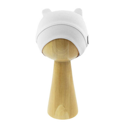 040 Czapeczka niemowlęca z uszkami "Basic" Nicol - biały