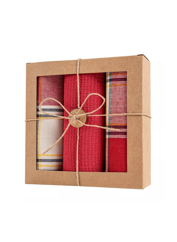 Komplet kuchenny Moraj MRK1500-002 – ściereczki bawełniane 3 szt. w ozdobnym pudełku