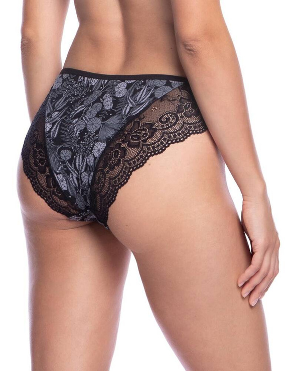 L-1574 BI A'3 Figi Damskie Lama czarny szary