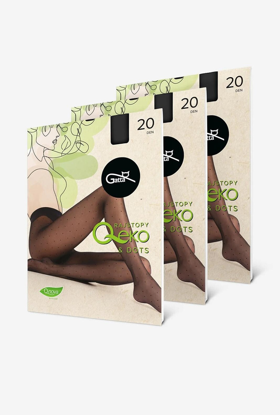 Rajstopy damskie Gatta Q-Eko & Dots 20 den – ekologiczne rajstopy w kropki black