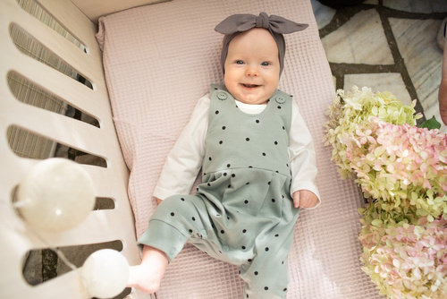 Tres Bien Ogrodniczki dla dziewczynki Pinokio - mięta druk