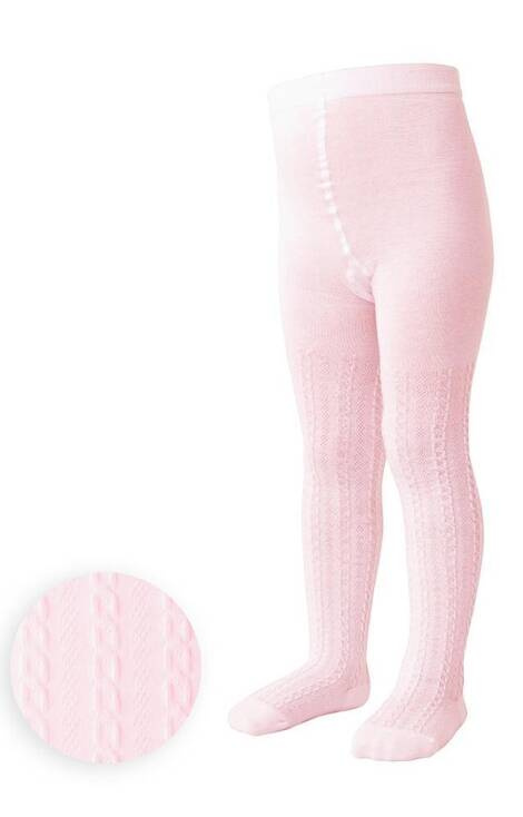 art.071 Warkocz Rajstopy Dziewczęce Steven - jasny róż