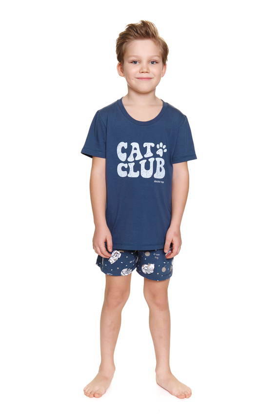 7205 "Cat club" Piżama dziecięca Unisex Doctor Nap - deep blue