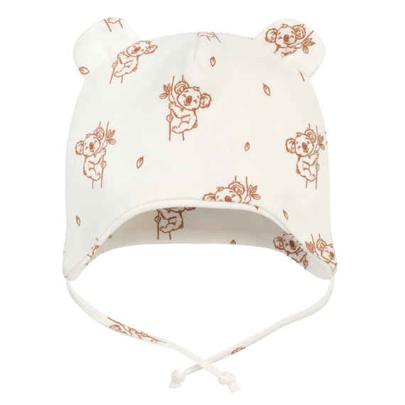 Lovely Day Czapka niemowlęca wiązana Pinokio - ecru koala
