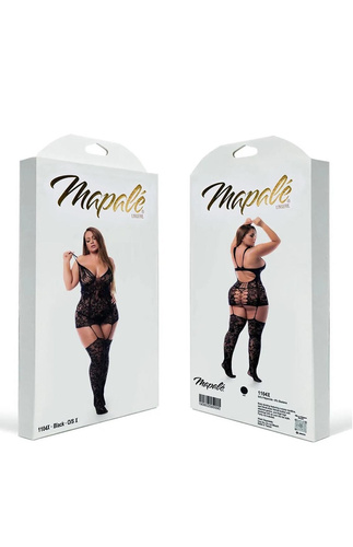Bodystocking 1104 Mapalé plus size zmysłowe body z siateczki kwiatowej